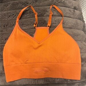 Orange Ribbed Women's Sportsbra Size XS